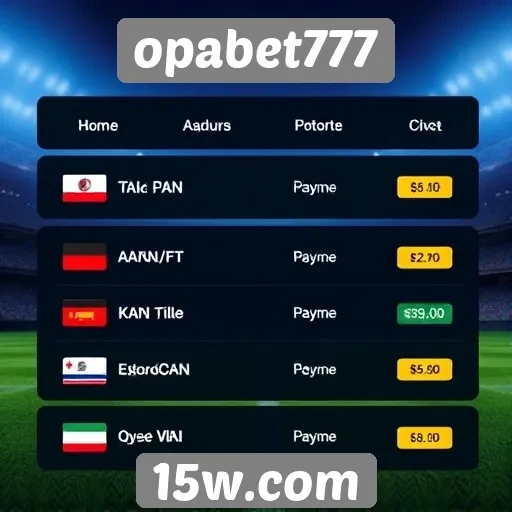 Opções de pagamento disponíveis no opabet777